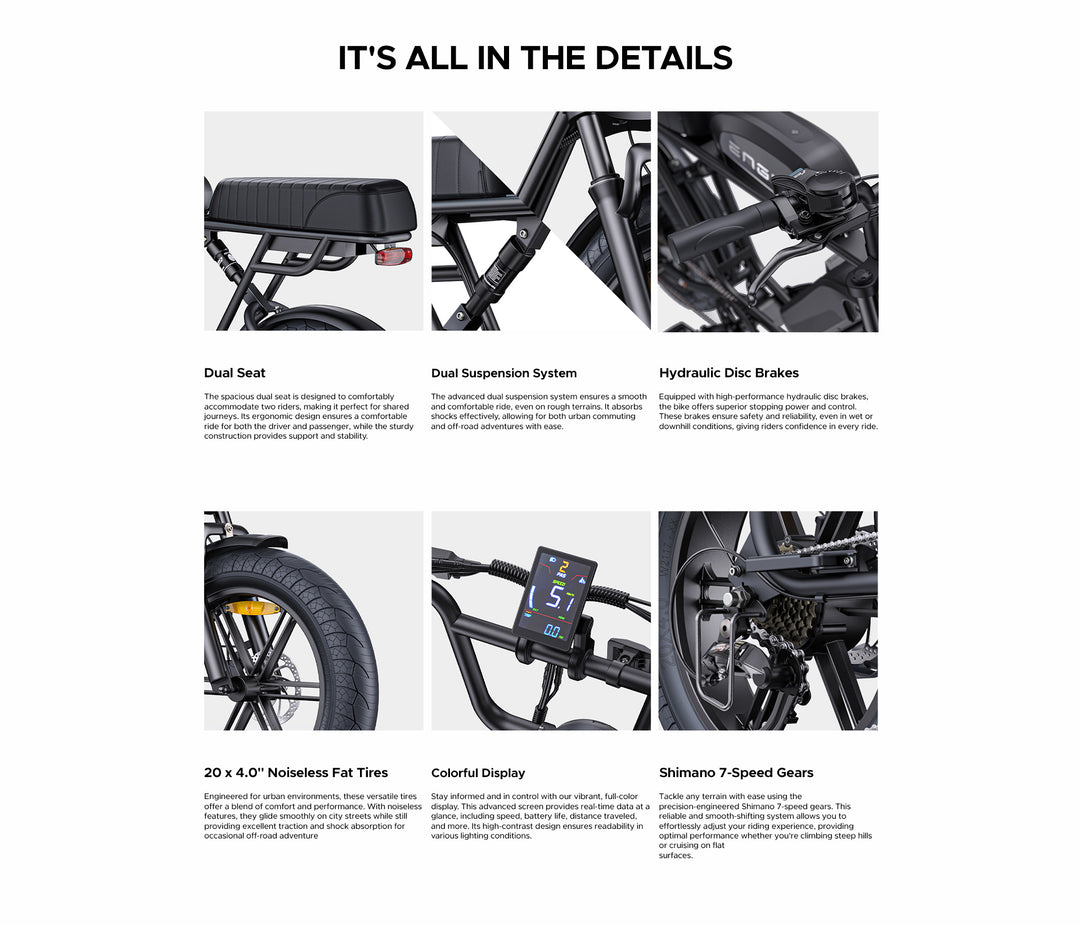 ENGWE M1 EU-Standard 65Nm Torque Dual Passenger Motorcycle-styled E-bike