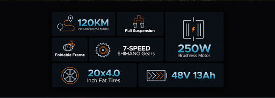 Engine X 250W 100 km Range Max Speed 25 km/h Full Suspension Foldable E-bike