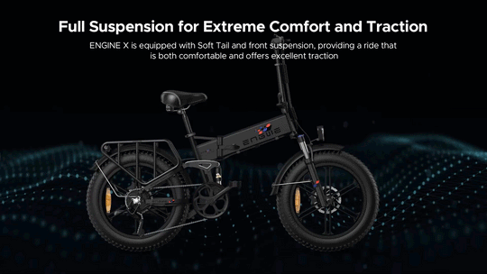 Engine X 250W 100 km Range Max Speed 25 km/h Full Suspension Foldable E-bike